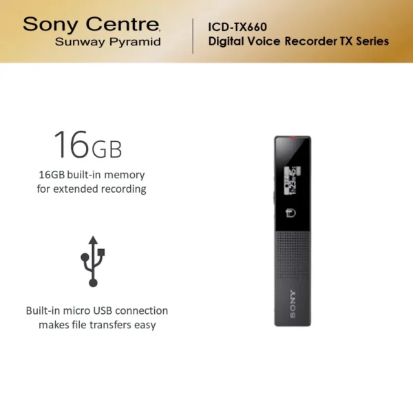 ضبط صدا سونی مدل ICD-TX660